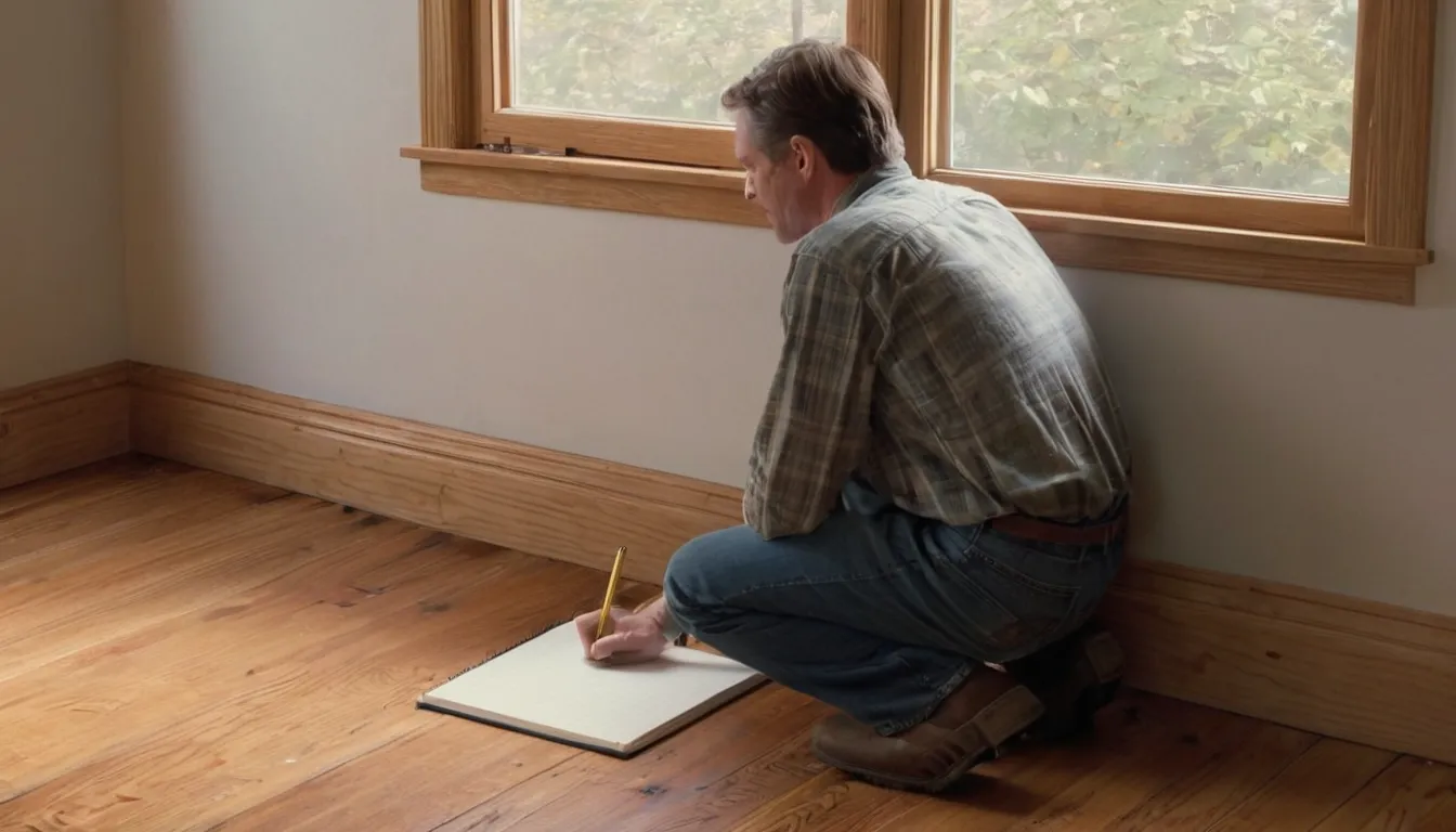 Homeowner checking a baseboard with a flashlight in a Marysville home